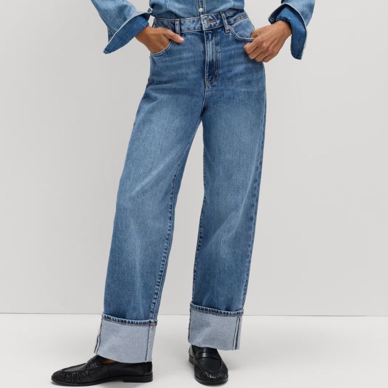 M&S, Premium Wide Leg Turn Up Jeans