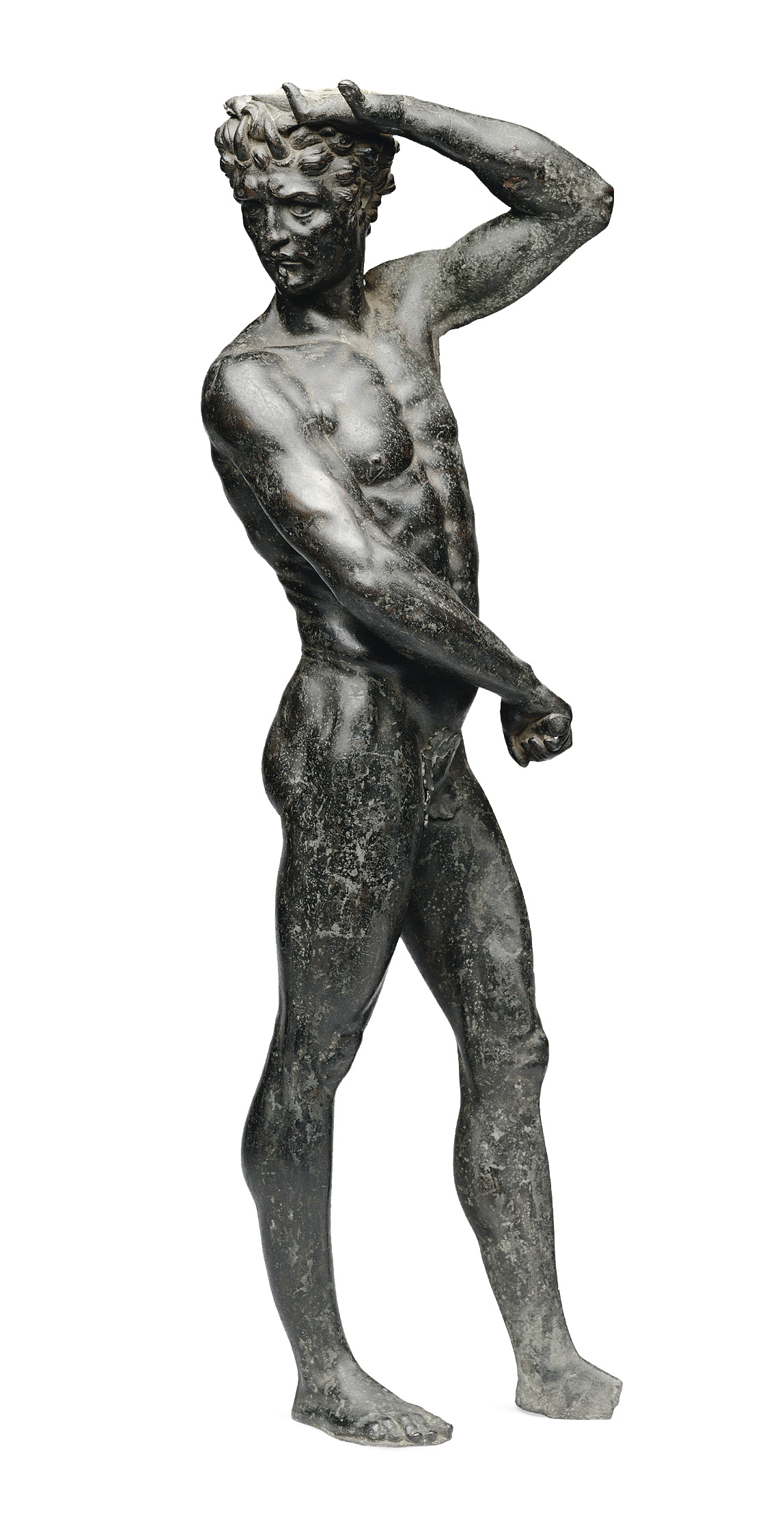 A male figure cast in bronze