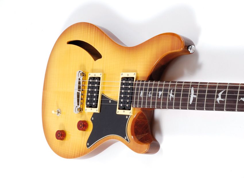 The SE Custom Semi-Hollow's light build makes it a pleasure to play.