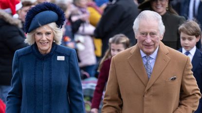 King Charles III and Camilla, Queen Consort attend the Christmas Day service 