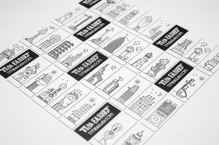 line illustration business cards