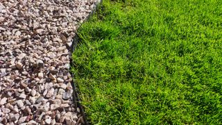 gravel and curved lawn edge