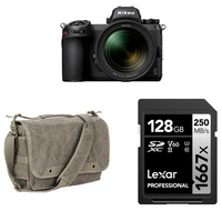 Nikon  Z7 II with 24-70mm f/4, shoulder bag and 128GB SD card