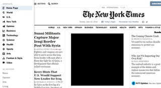 The New York Times sidebar acts like a contents page