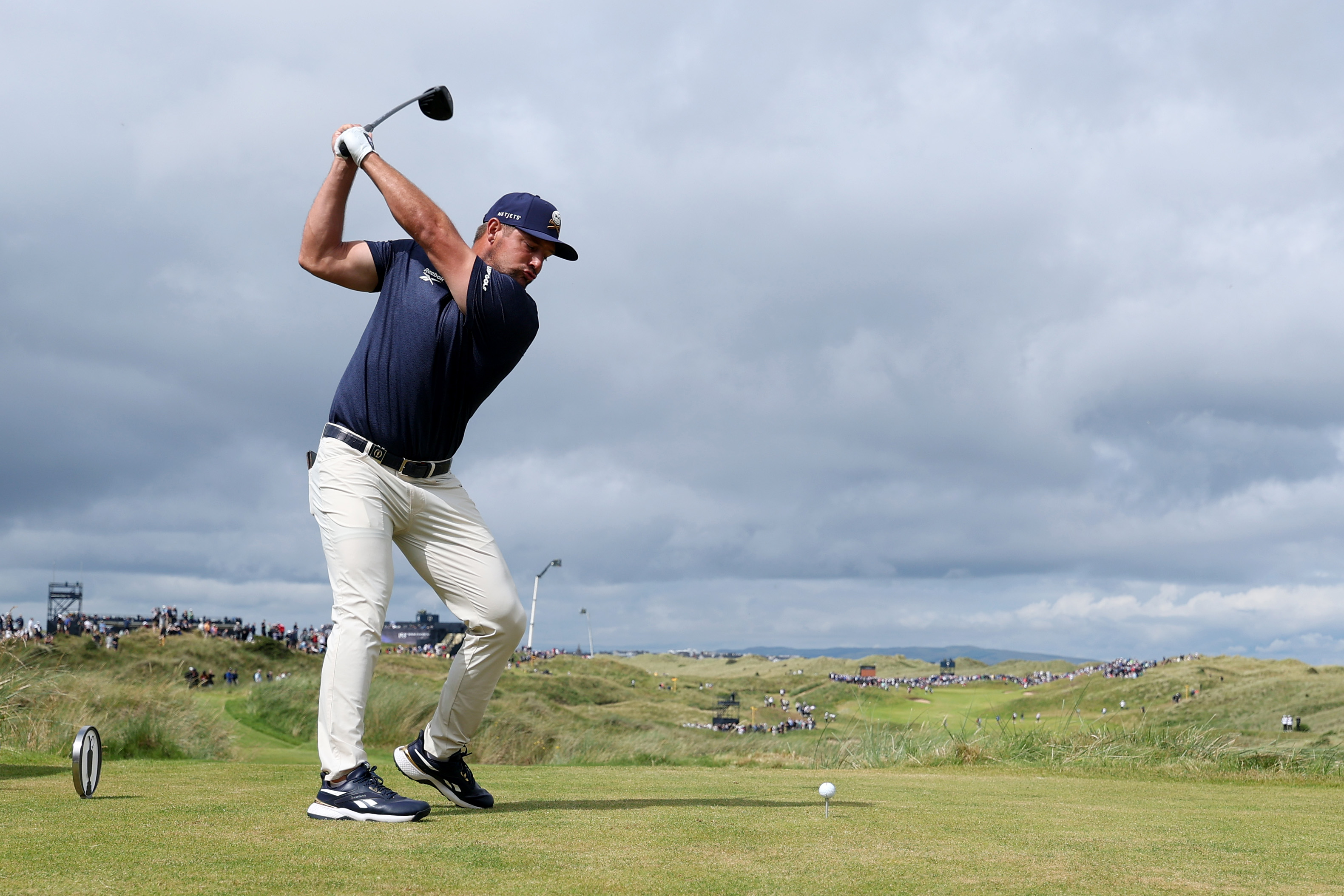 Bryson DeChambeau at the top of his backswing