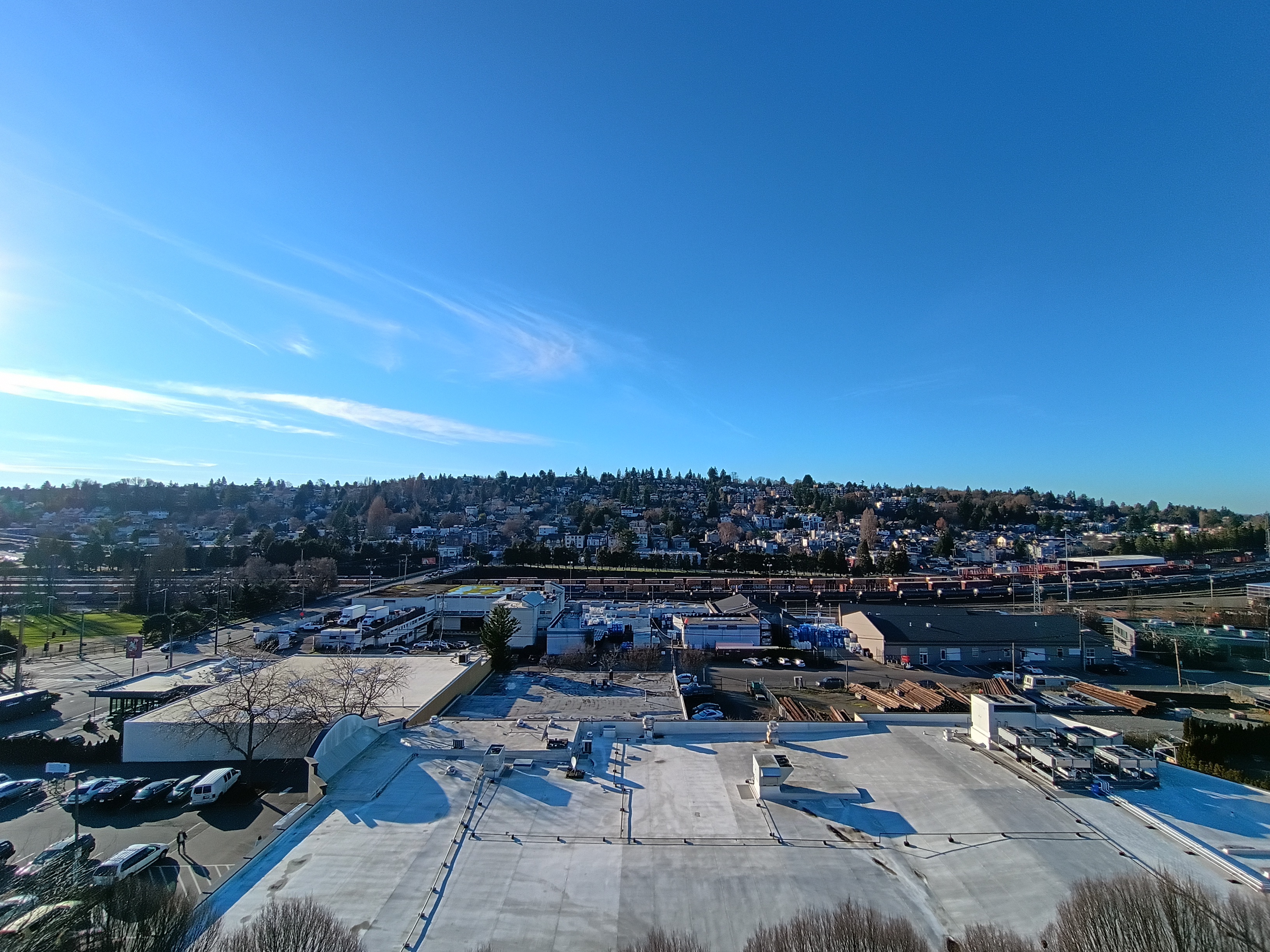 A hillside with many homes
