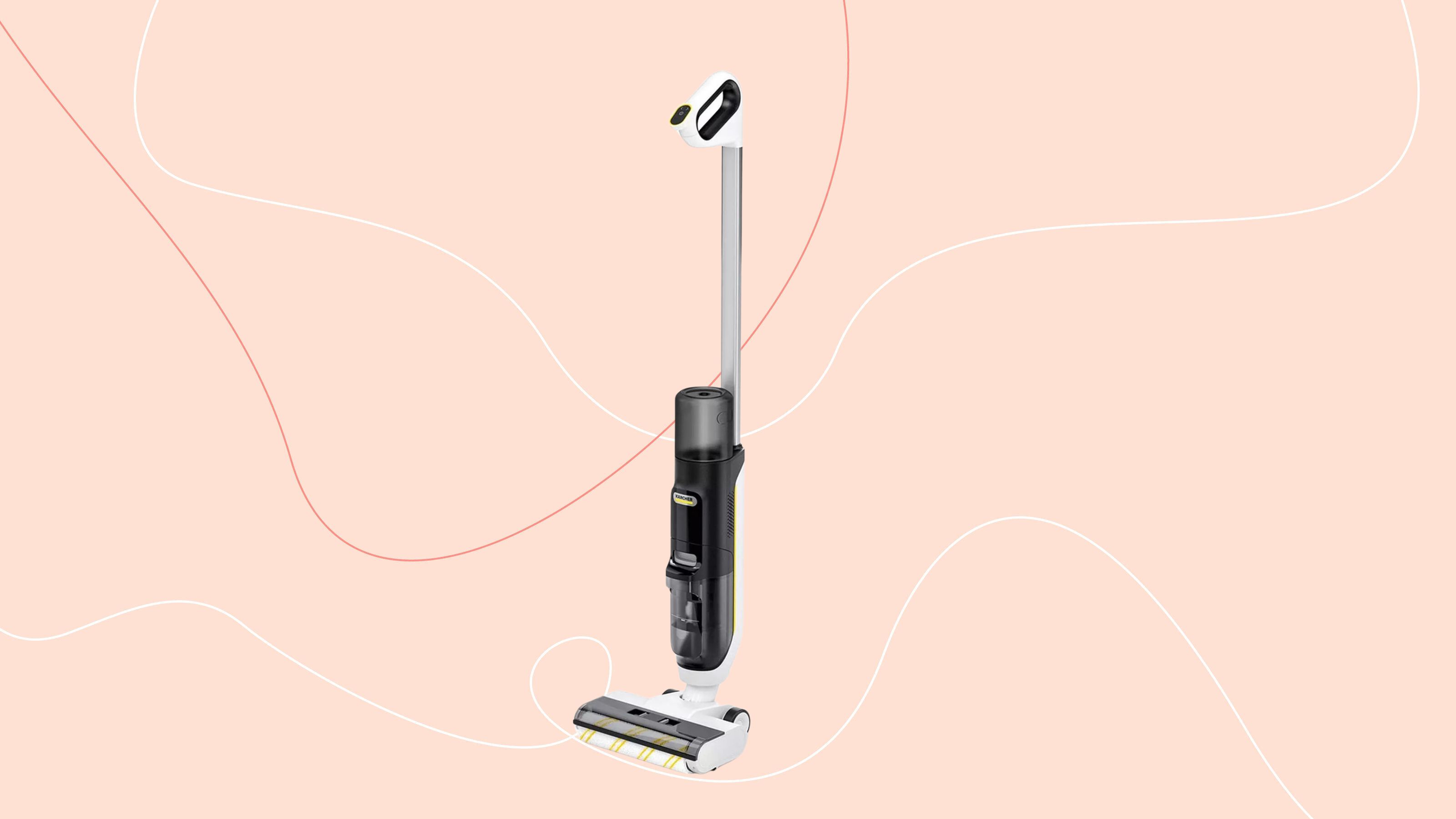 Kärcher Floor Cleaner Vacuum FCV 3 vacuum mop on a pink background