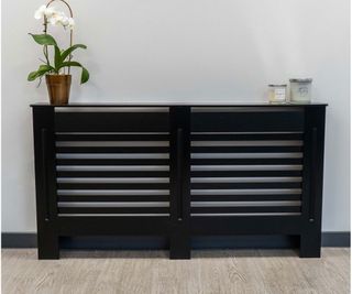 black slatted radiator cover