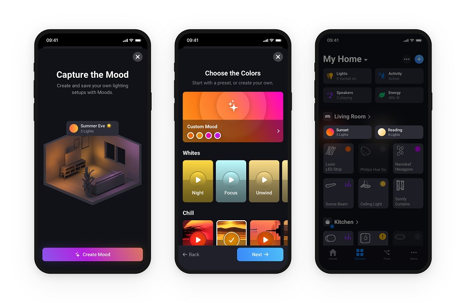 Homey app introduces 'Moods' to capture unique home lighting scenarios