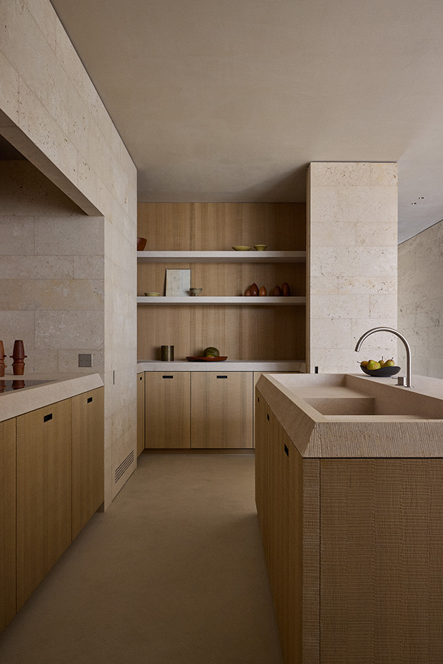 views of neutral colours and minimalist interior in belgian penthouse