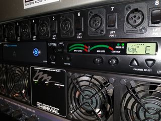 Listen EVERYWHERE and ListenRF, show herein an EAW rack, power assistive listening support at the Lutcher Theater.