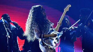 H.E.R. performs onstage during the 61st Annual GRAMMY Awards at Staples Center on February 10, 2019 in Los Angeles, California