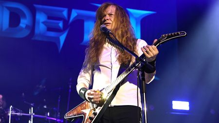 Dave Mustaine of Megadeth performs at Canada Life Place on February 28, 2026 in London, Ontario