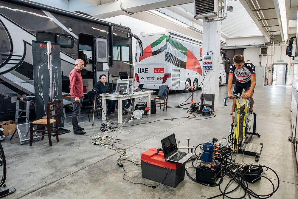 Bike fittings for the UAE Team Emirates riders