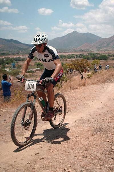 Mike manages the heat during his race in Venezuela.