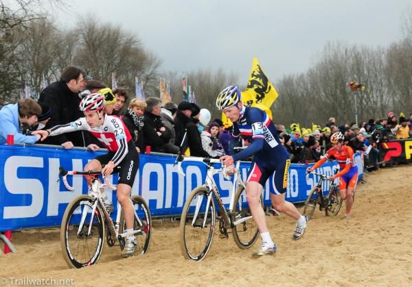 Some riders were forced to use the barriers for balance