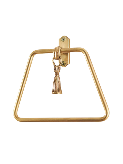 Lark Tassel Brass Towel Ring