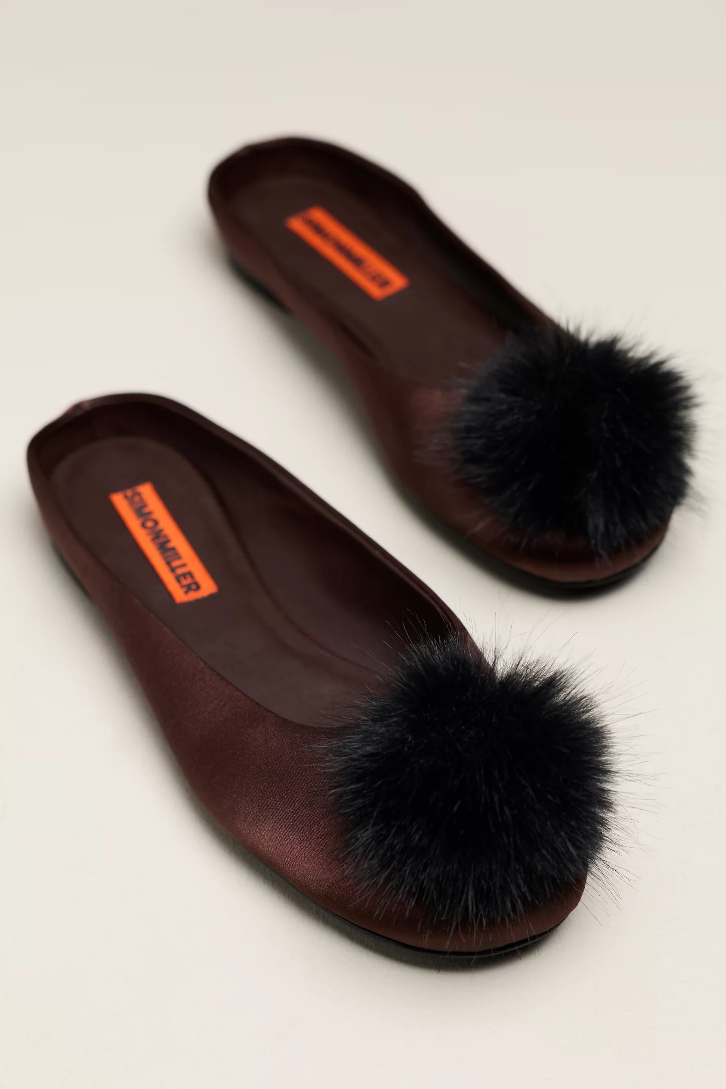 Simonmiller, Pom Pom Riad Satin Ballet Mule Flats