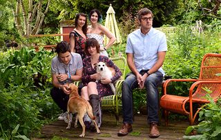 Louis Theroux's Altered States 1/3 – Louis with (clockwise from top left) Joelle, Marilyn, AJ and Mattias. They are part of an extended polyamorous family in Portland, Oregon, USA