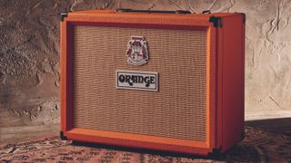 An Orange Rocker 32 combo amp on a rug