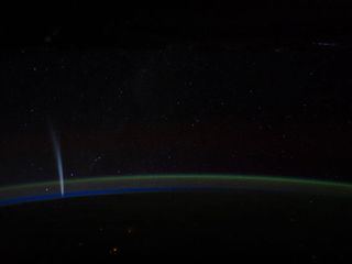 Comet Lovejoy from ISS
