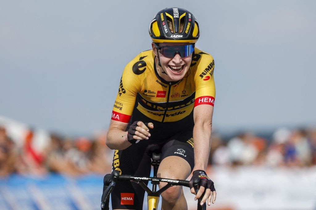 Netherlands Riejanne Markus reacts as she wins the National Cycling Championships in Emmen on June 25 2022 Netherlands OUT Photo by Bas Czerwinski ANP AFP Netherlands OUT Photo by BAS CZERWINSKIANPAFP via Getty Images