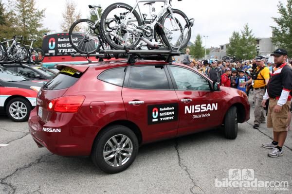 Belgium-based RadioShack-Nissan-Trek resorted to borrowed vehicles for the USA Pro Challenge.