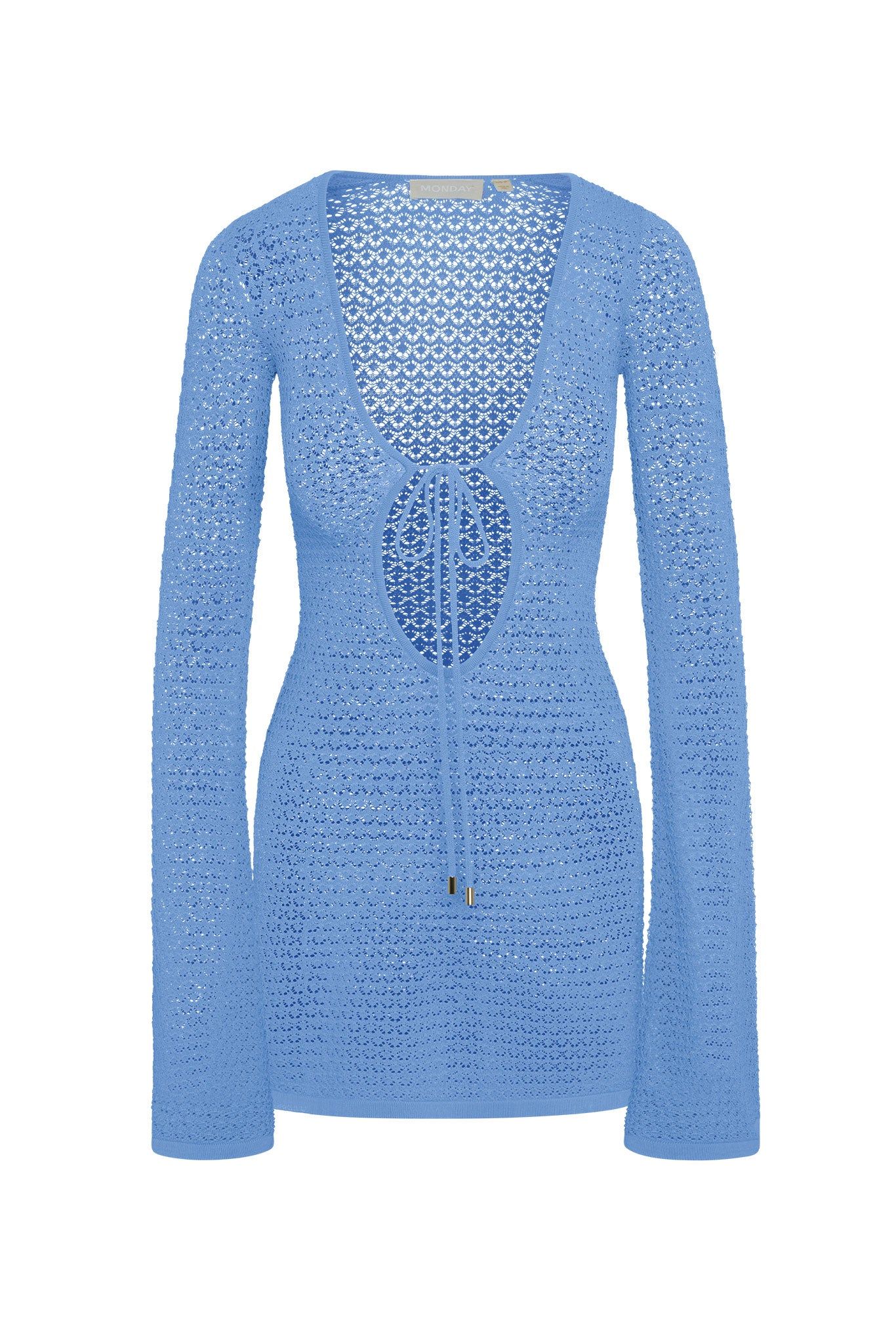 Montego Mini Tie Dress - Azure Lace Crochet - Azure Lace Crochet / P