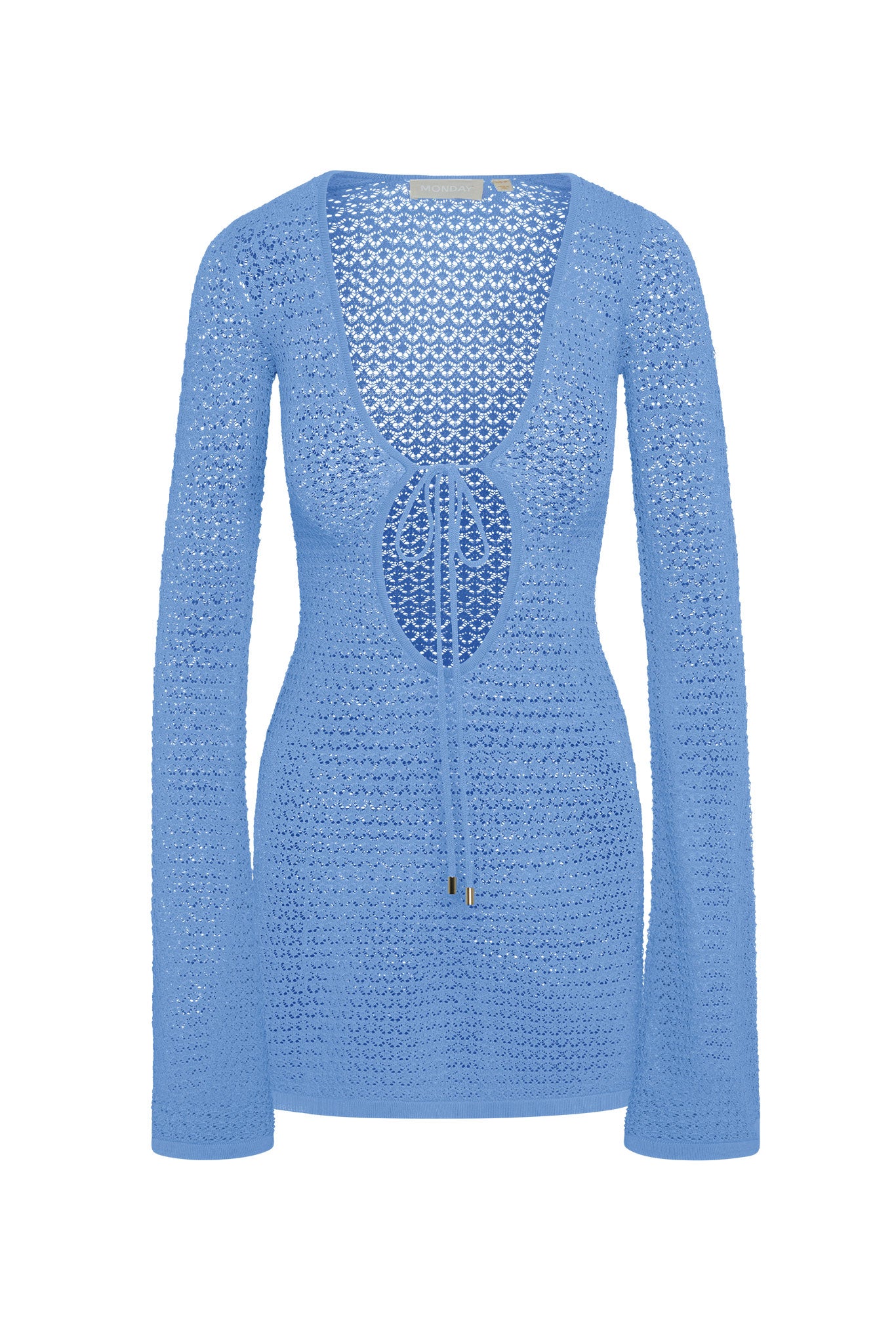 Montego Mini Tie Dress - Azure Lace Crochet - Azure Lace Crochet / P