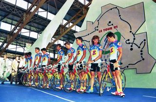 The Z team line up ahead of the 1991 Tour de France