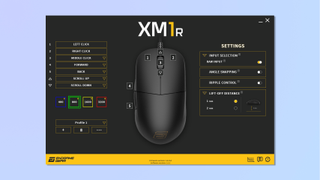 Screenshot of the Endgame Gear companion app for the Endgame Gear XM1r gaming mouse