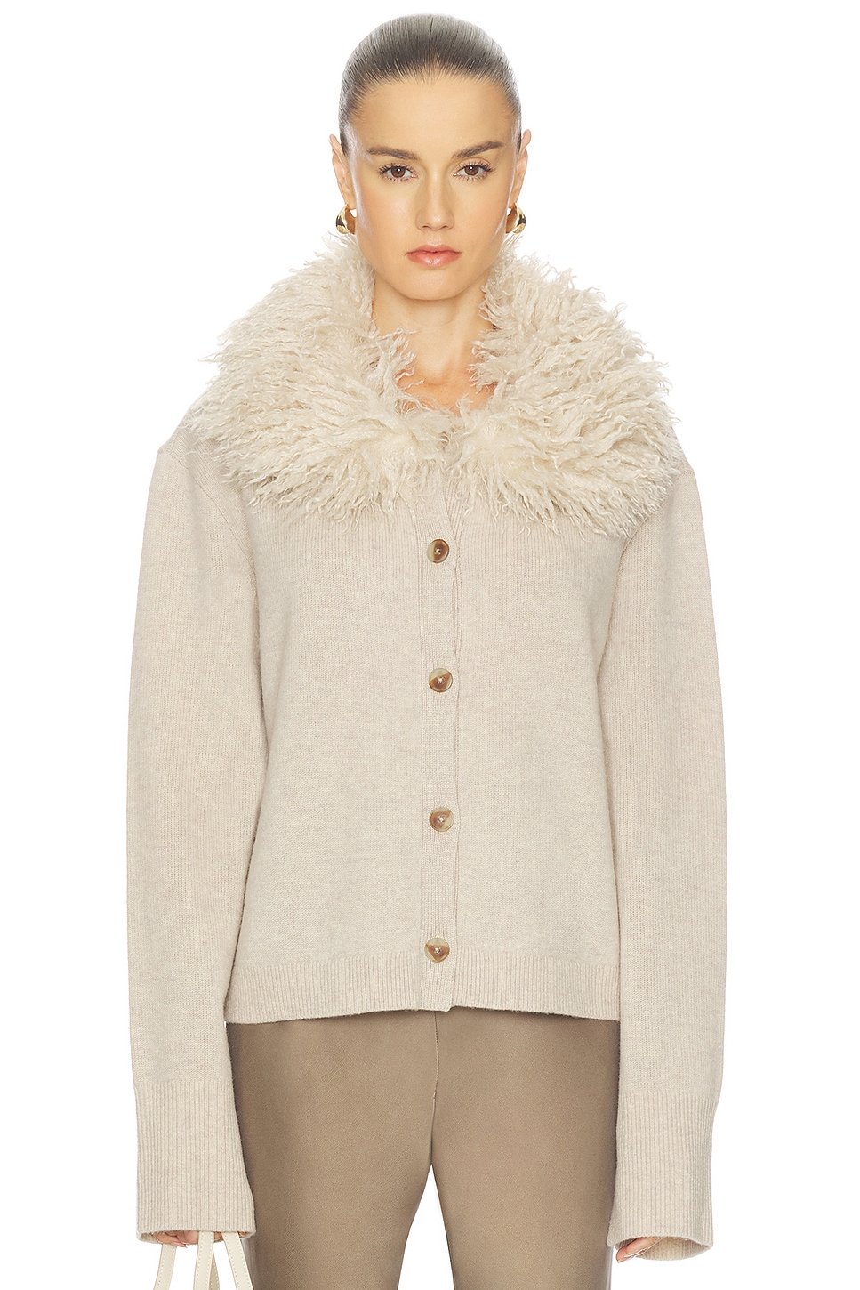 L'Academie By Marianna Allegria Faux Fur Cardigan