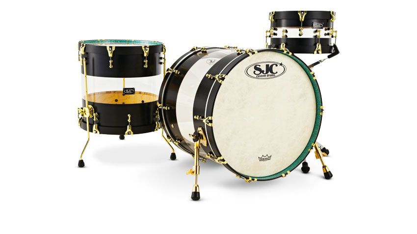 As a custom company, SJC can offer just about any type and size of shell and finish you can think of - this one's acrylic and maple