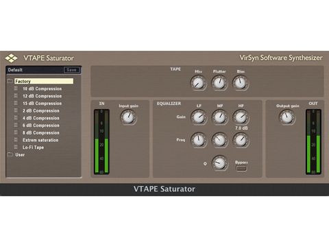 There's not a lot going on on VTape Saturator's interface, but it certainly sounds good...