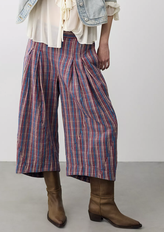 Free People, Misty Haze Low-Rise Pull-On Crop Pants