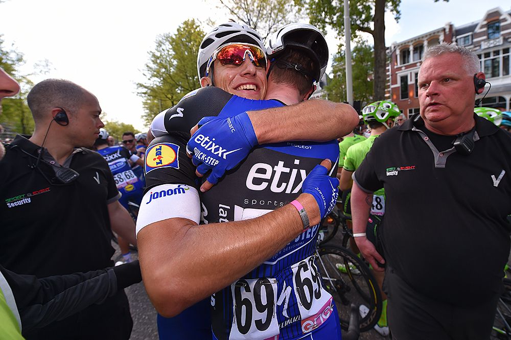 Marcel Kittel (Etixx-QuickStep) celebrates his win at stage 2 at the Giro d'Italia