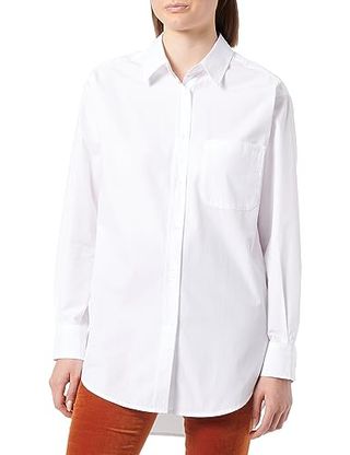 Boss Womens Button Down Blouse Plain Shirt Long Sleeve White Xs