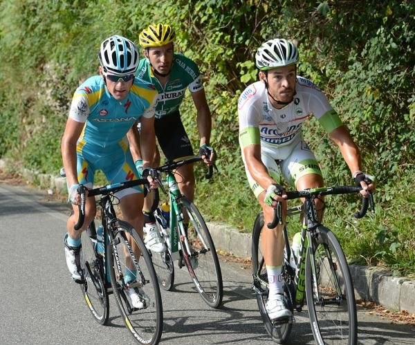 In the breakaway, Simon Geschke, Kevin Seeldraeyers and David de la Fuente