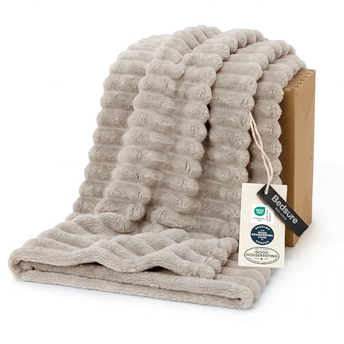Bedsure Soft Beige Throw Blanket for Couch Decor Gifts 50
