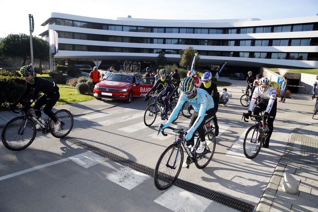 The riders roll out for a ride