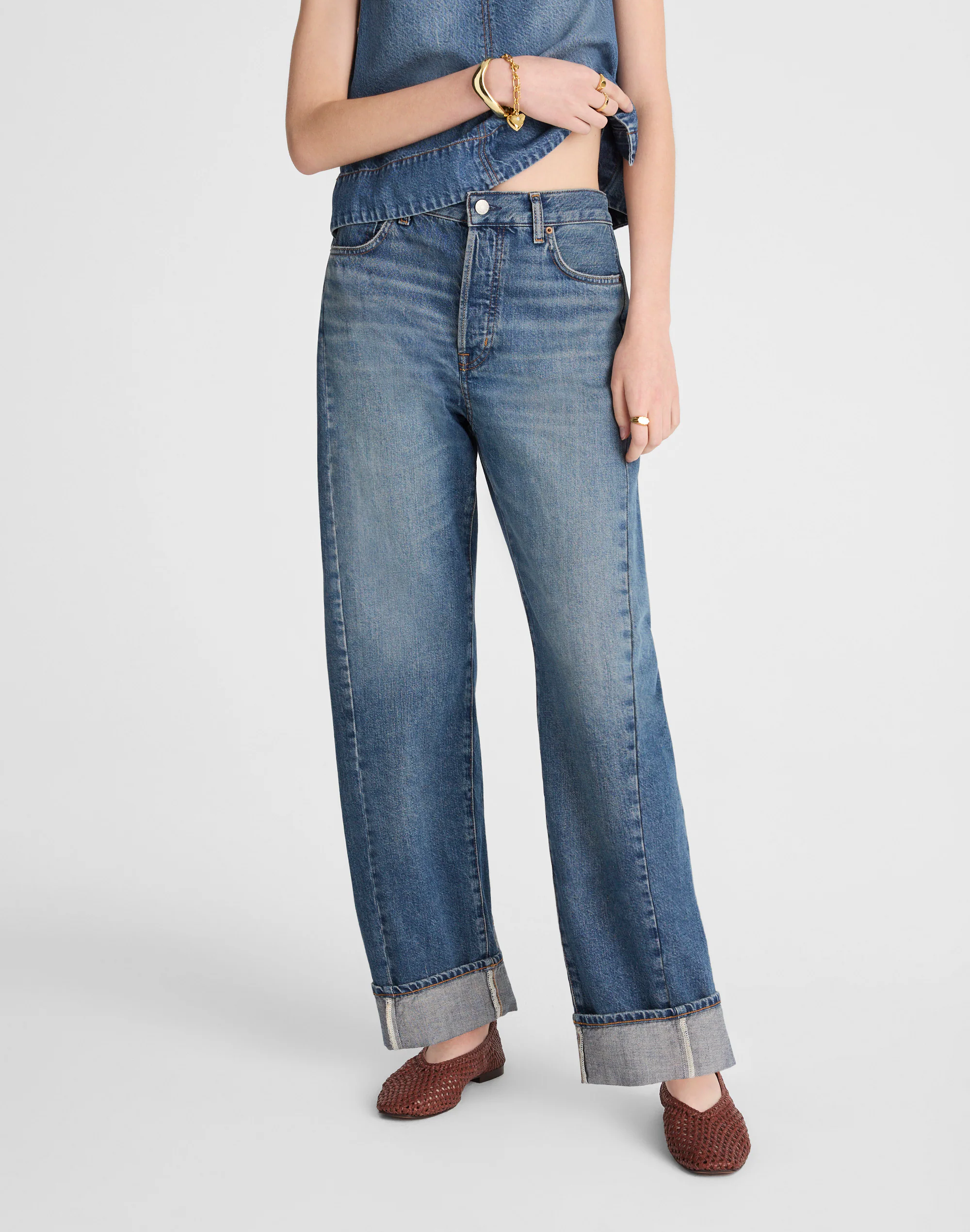The Pieced Barrel-Leg Full-Length Jean