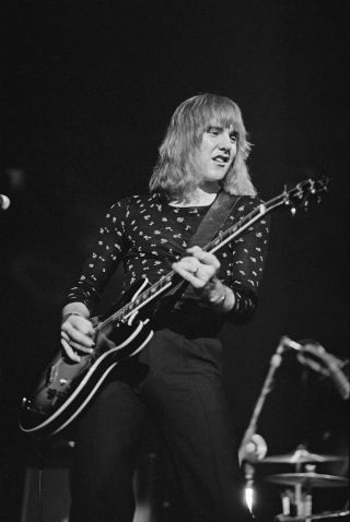 Rocking out: Alex Lifeson onstage in the US.