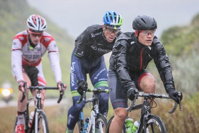Rob Carpenter (Hincapie) leads today field as it makes its way up the climb