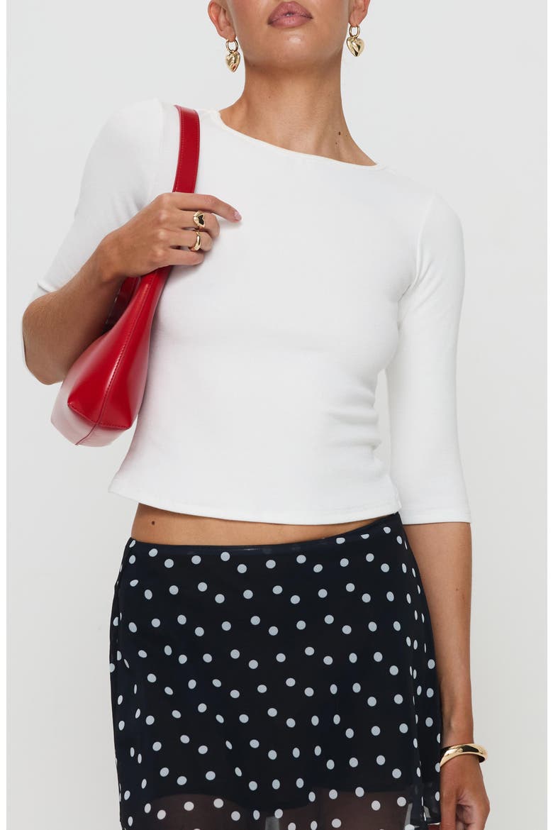 Elaia Three-Quarter Sleeve Crop Top