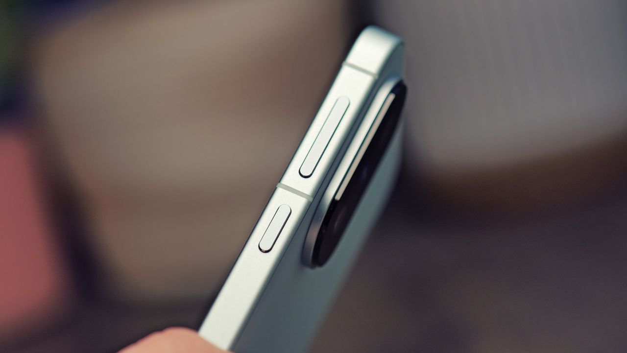 Vivo X200 FE phone close up of volume rocker