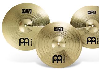 More bangs per buck: Meinl's HCS cymbals are made from inexpensive MS63 brass alloy.
