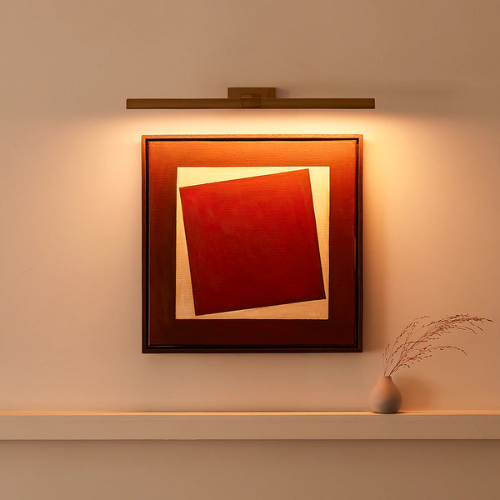 Larger Seurat Rechargeable Picture Light in Antique Brass