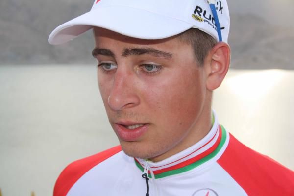 Peter Sagan (Liquigas-Cannondale) in the leader's jersey