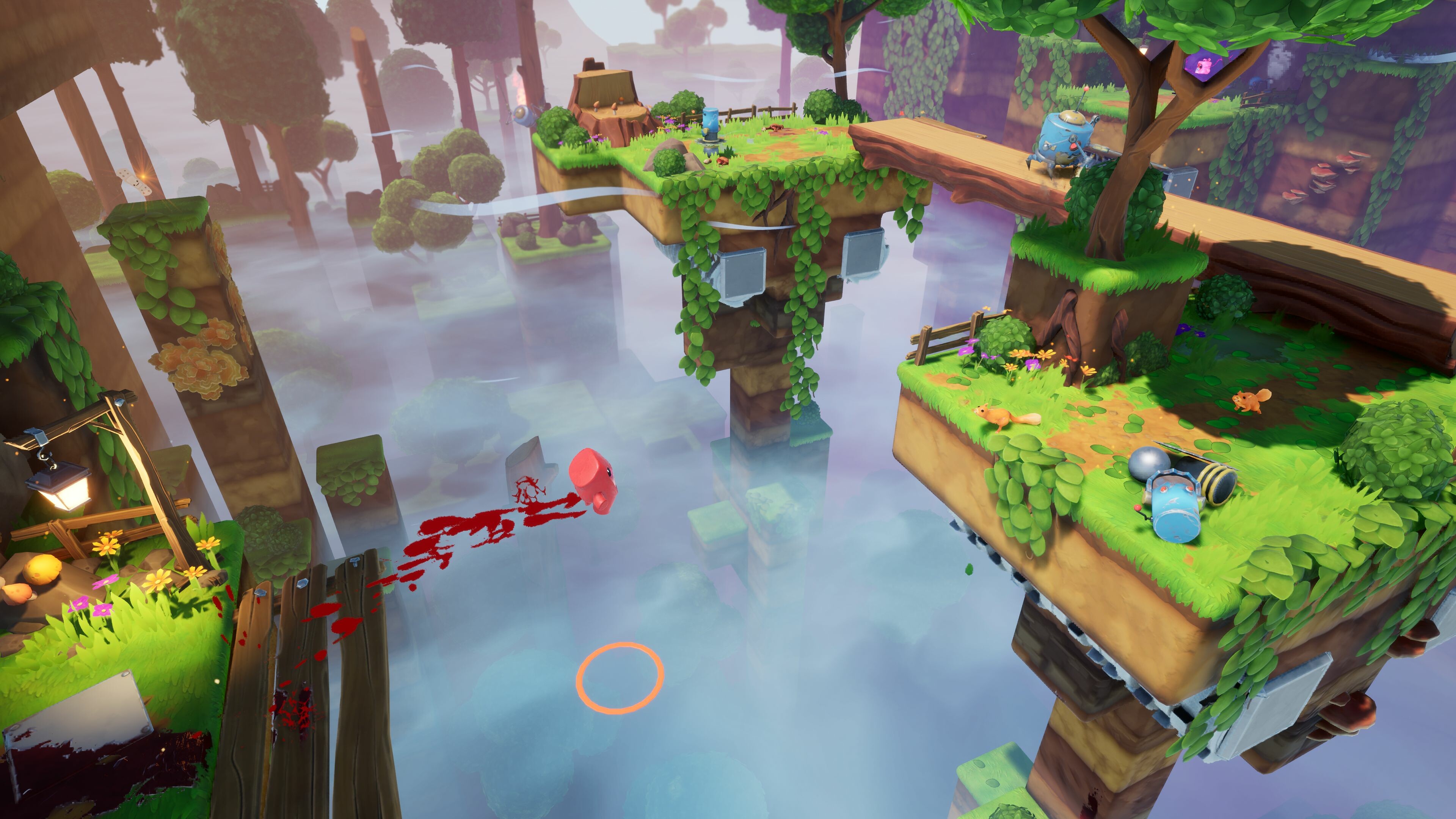 Super Meat Boy 3D; a colourful platform game