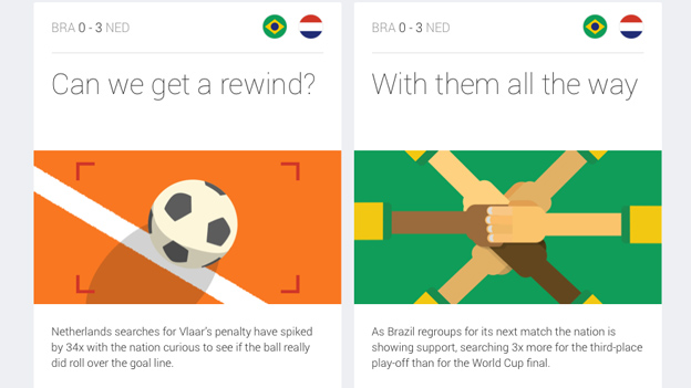 oogle played down Brazil&#039;s humiliation in its negativity-free World Cup newsroom